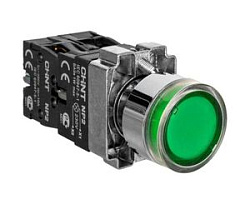 Кнопка зеленая с подсветкой (CHINT)